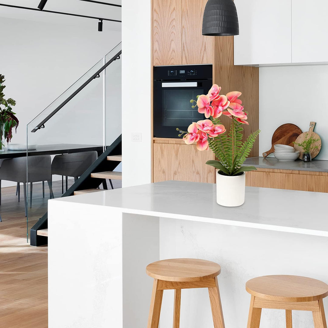 Kunstblume Orchidee Künstlich Phalenopsis Blumen im Keramiktopf Kunstpflanze für Home Office Hochzei