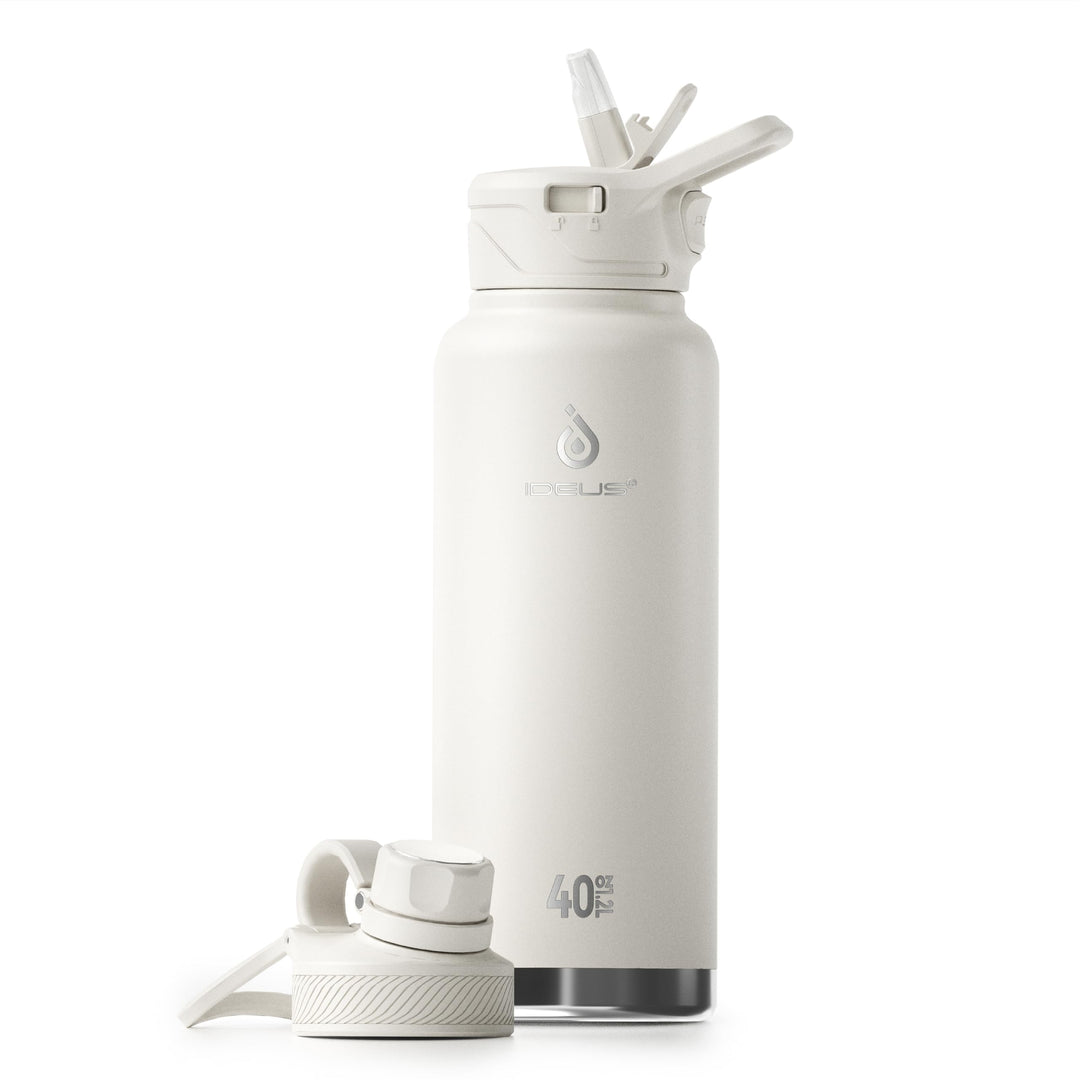 IDEUS Vakuumisolierte Wasserflasche, 40oz (1140 ml) Edelstahl Doppelwand Flasche Metall Sport Kantin