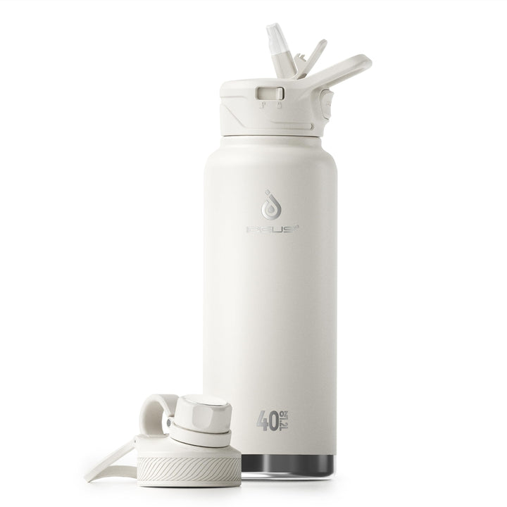 IDEUS Vakuumisolierte Wasserflasche, 40oz (1140 ml) Edelstahl Doppelwand Flasche Metall Sport Kantin