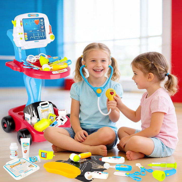 deAO Toys Little Doctor tragbares Krankenhaus-Spielset für Kinder, für Rollenspiele, mit