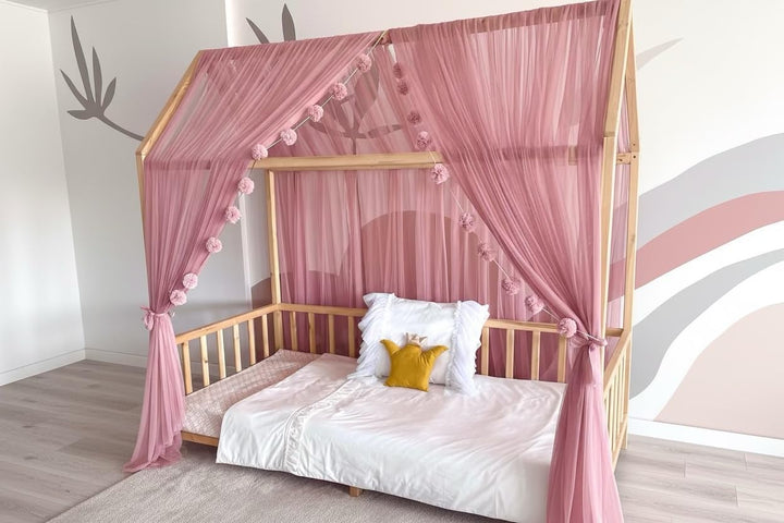 Baby Fancyroom Hausbett Himmel Betthimmel für Kinderbett Kinderzimmer Baldachin Bettvorhang Betthimm
