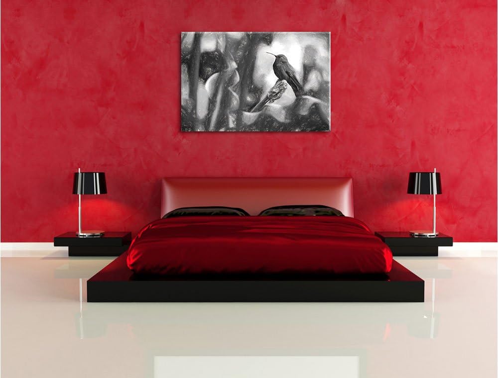 Pixxprint Kolibri in seinem Lebensraum als Leinwandbild/Grösse: 100x70 cm/Wandbild/Kunstdruck/fertig