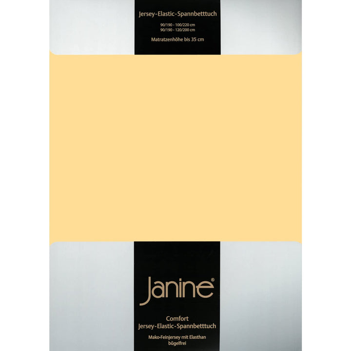 Janine Spannbettlaken 150 x 200 cm 5002 Bettlaken Elastic Vanille 95 % Baumwolle, 5 % Elasthan L/B c