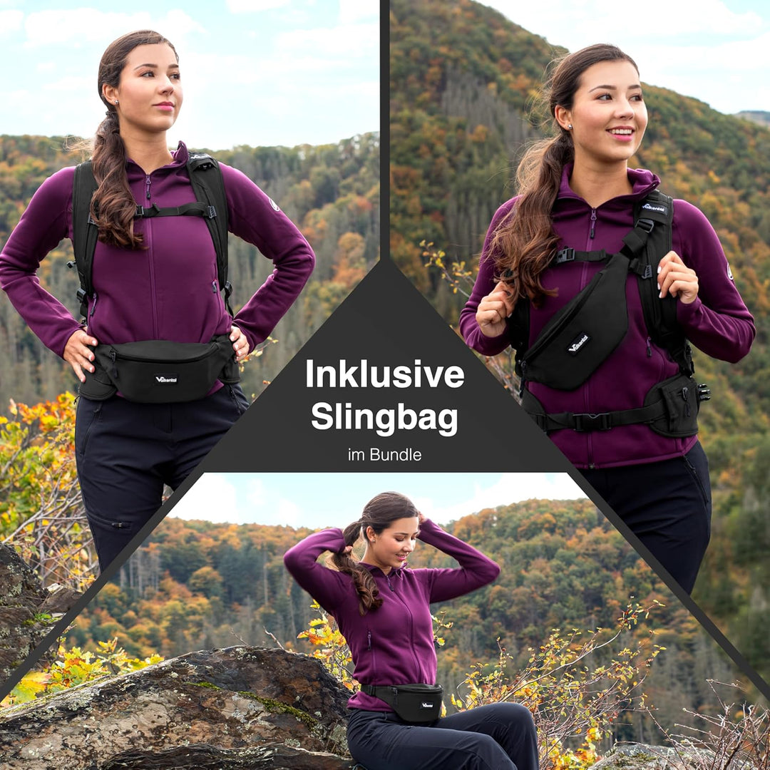 Valkental - Innovativer Rucksack mit perfekter Aufteilung (22L) Erweiterbares Volumen (Kein Schwitze