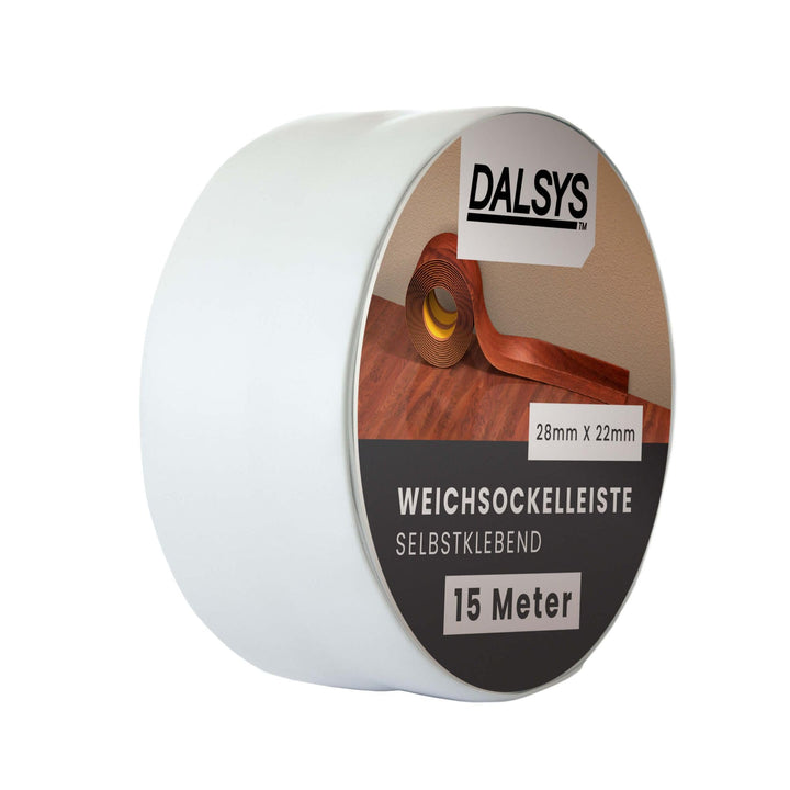 Dalsys Weichsockelleiste selbstklebend Grau 15m Klebeleiste, Abschlussleiste für Fugen in Wohnbereic
