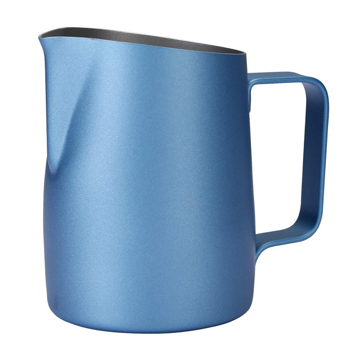 Dianoo Espresso-Milchaufschäumer, Milchkännchen, Edelstahl, für Kaffee-Latte-Kunst, 420 ml blau, Bla