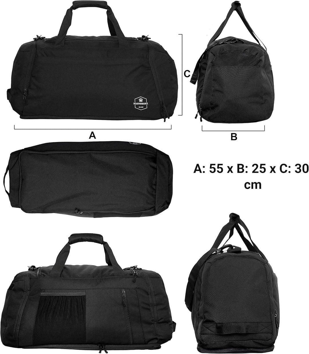 Ultimate Sportbag | nachhaltige Sporttasche mit Schuhfach & Nassfach mit Rucksackfunktion für Herren