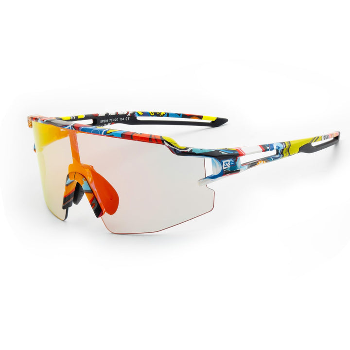 ROCKBROS Fahrradbrille UV 400 Sonnenbrille Photochromatisch Brille Klar Winddicht Sportsbrille für O