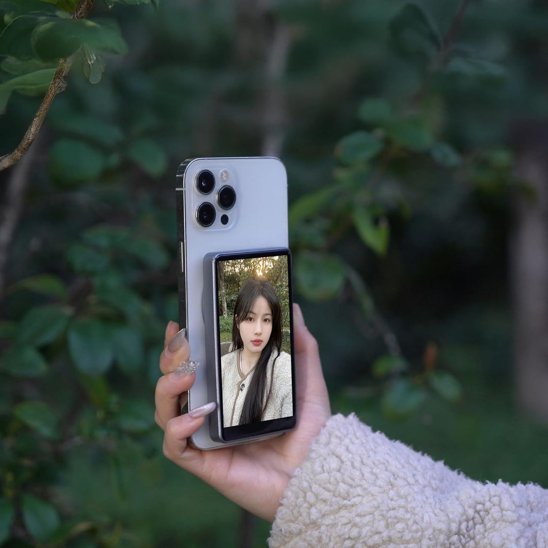 MOJOGEAR VS2 Selfie-Vlog-Monitor Kompatibel mit iPhone und Android - Weiss - Kabelloser Externer 4,0