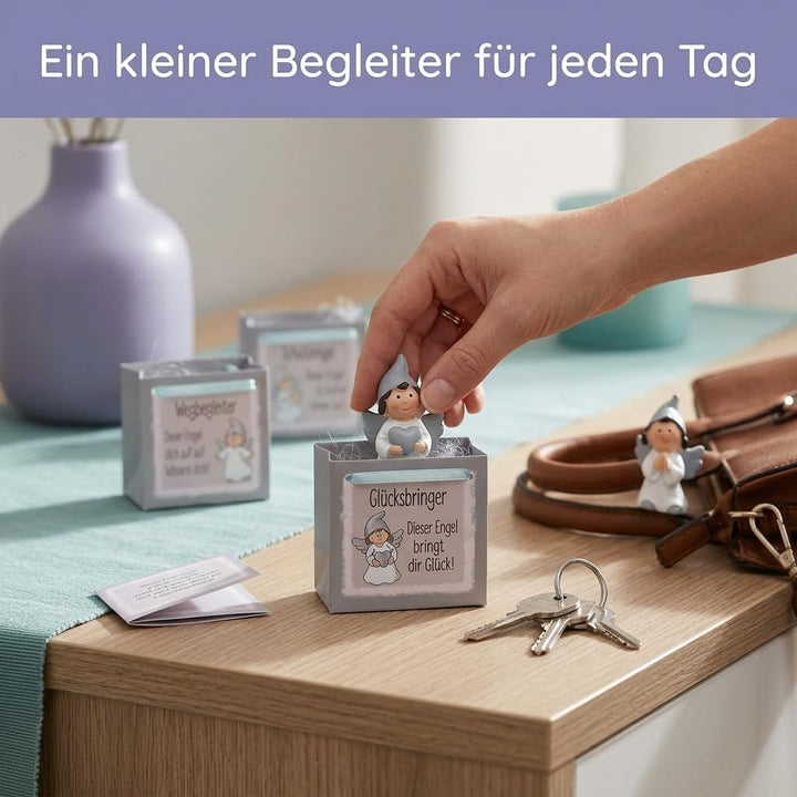 MIJOMA 24 Stück Set Schutzengel in Tüte 2-Fach Sortiert, im 24er Display, Gastgeschenk Glücksbringer