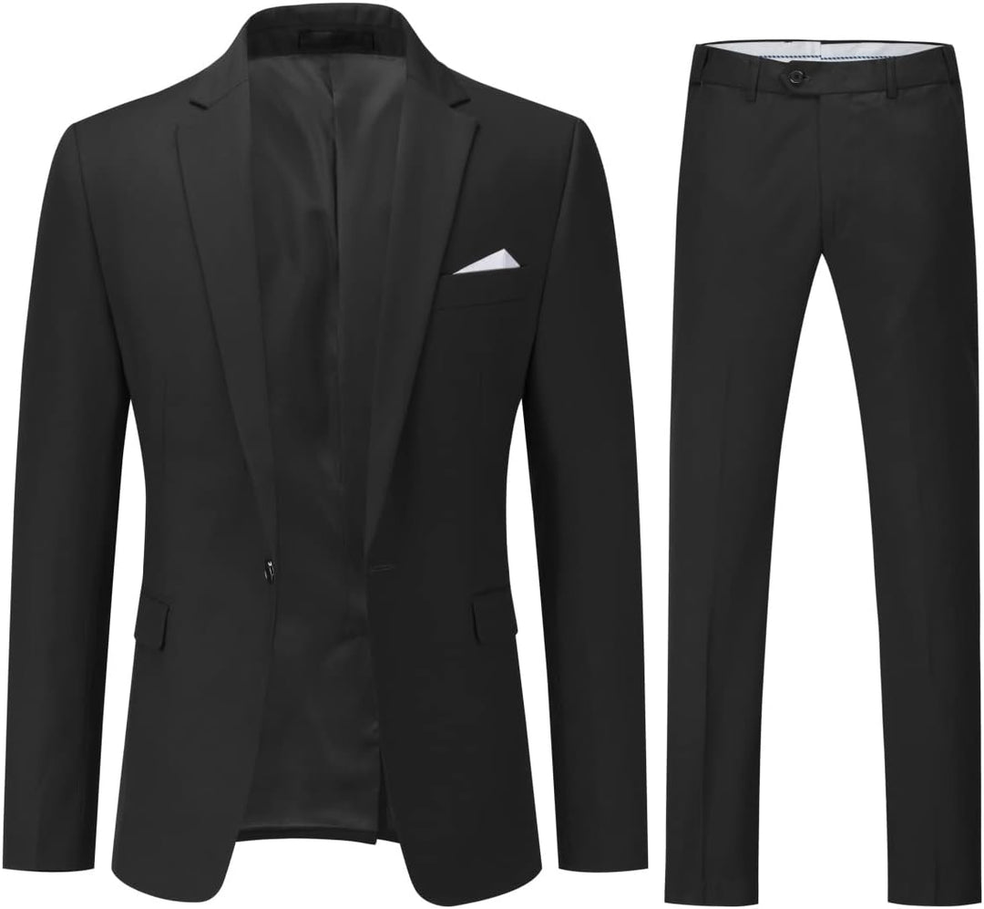 YOUTHUP Anzug Herren 2 Teilig Slim Fit Herrenanzug Business Hochzeit Modern Anzüge Sakko Anzughose S
