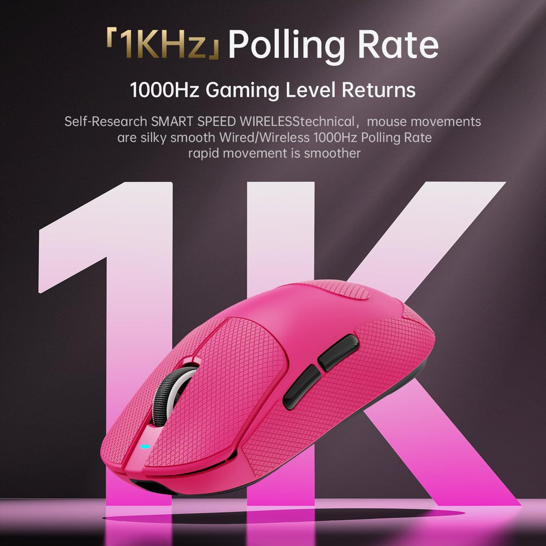 ATTACK SHARK X8SE Mouse with Grip Tape for Large Hand, 55g Superlight, PixArt PAW3311 Gaming Sensor,