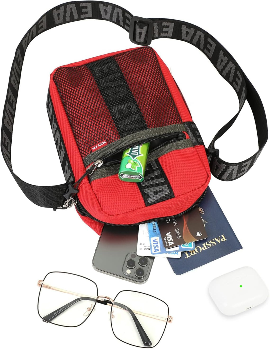 FIREFIRST x RADIO EVA - Evangelion Mini Shoulder Bags Schule Schultertaschen Rot W15×H23×D8（cm）, Rot