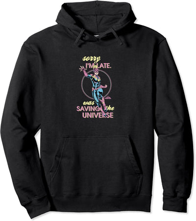 Captain Marvel Sorry I'm Late Was Saving The Universe Comic Pullover Hoodie