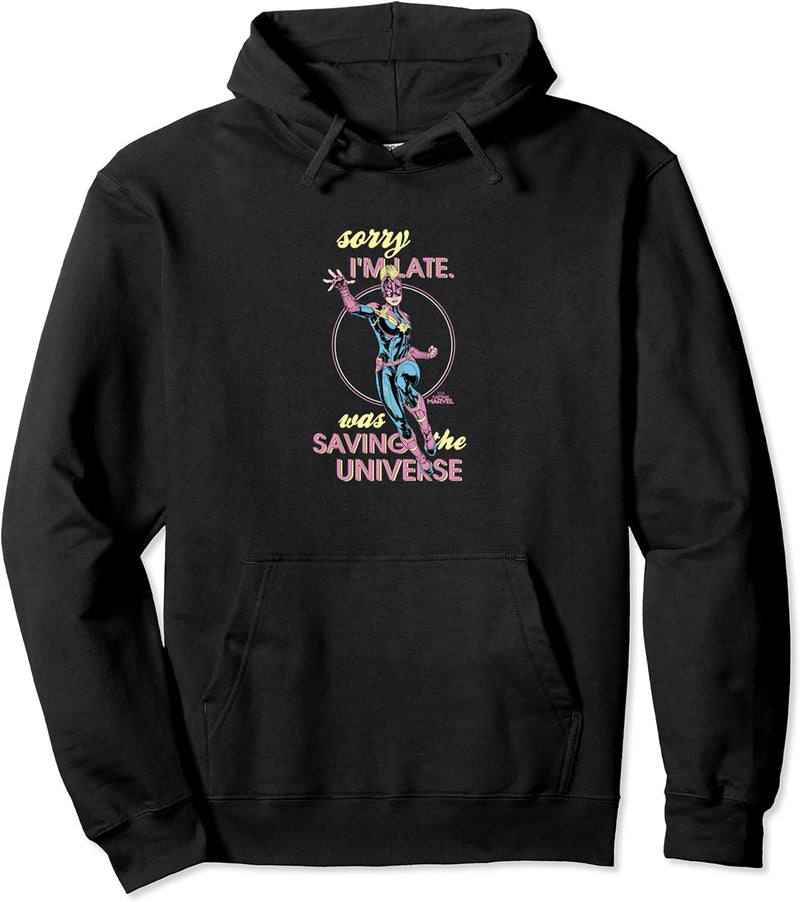 Marvel Captain Marvel Sorry I was Saving The Universe Pullover Hoodie
