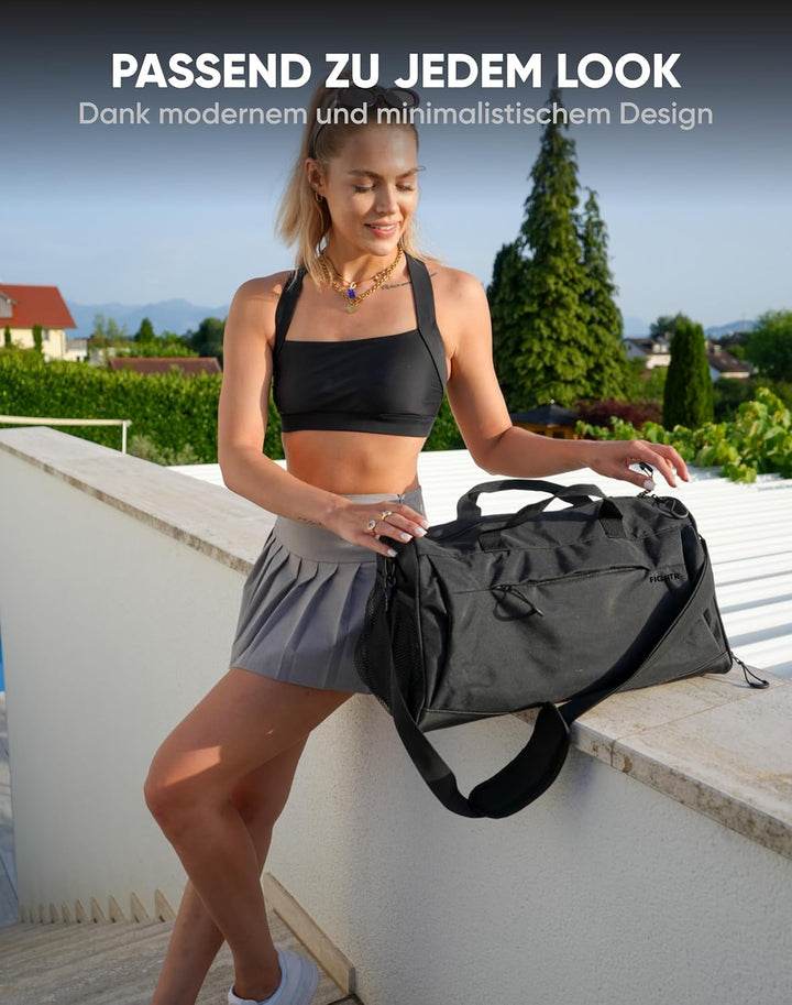 FIGHTR® Sporttasche &amp; Reisetasche für Damen und Herren - mit Schuhfach &amp; Nassfach - Tasche für Sport