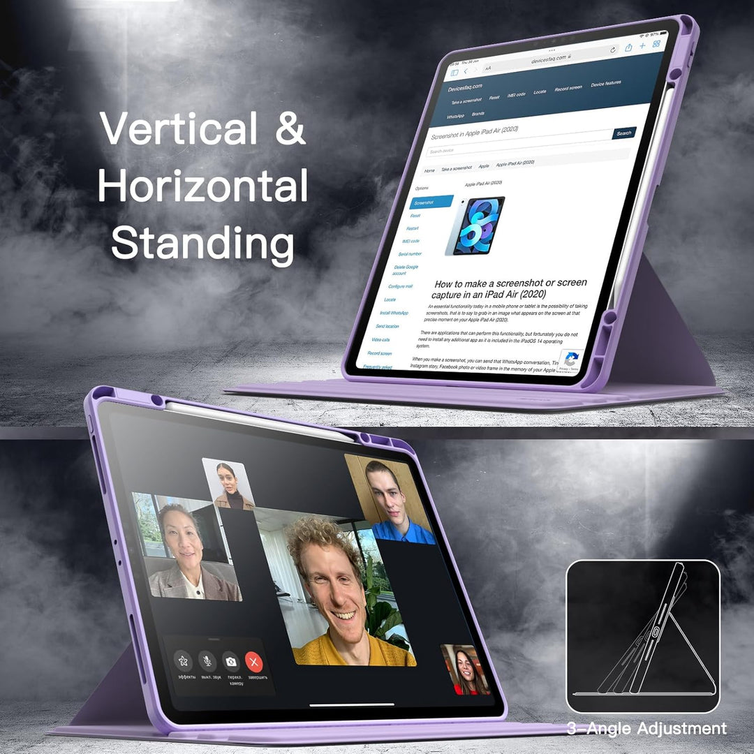JETech Rotierende Hülle für iPad Pro 12,9 Zoll (2022/2021/2020/2018) mit Stifthalter, 360 Grad Drehb