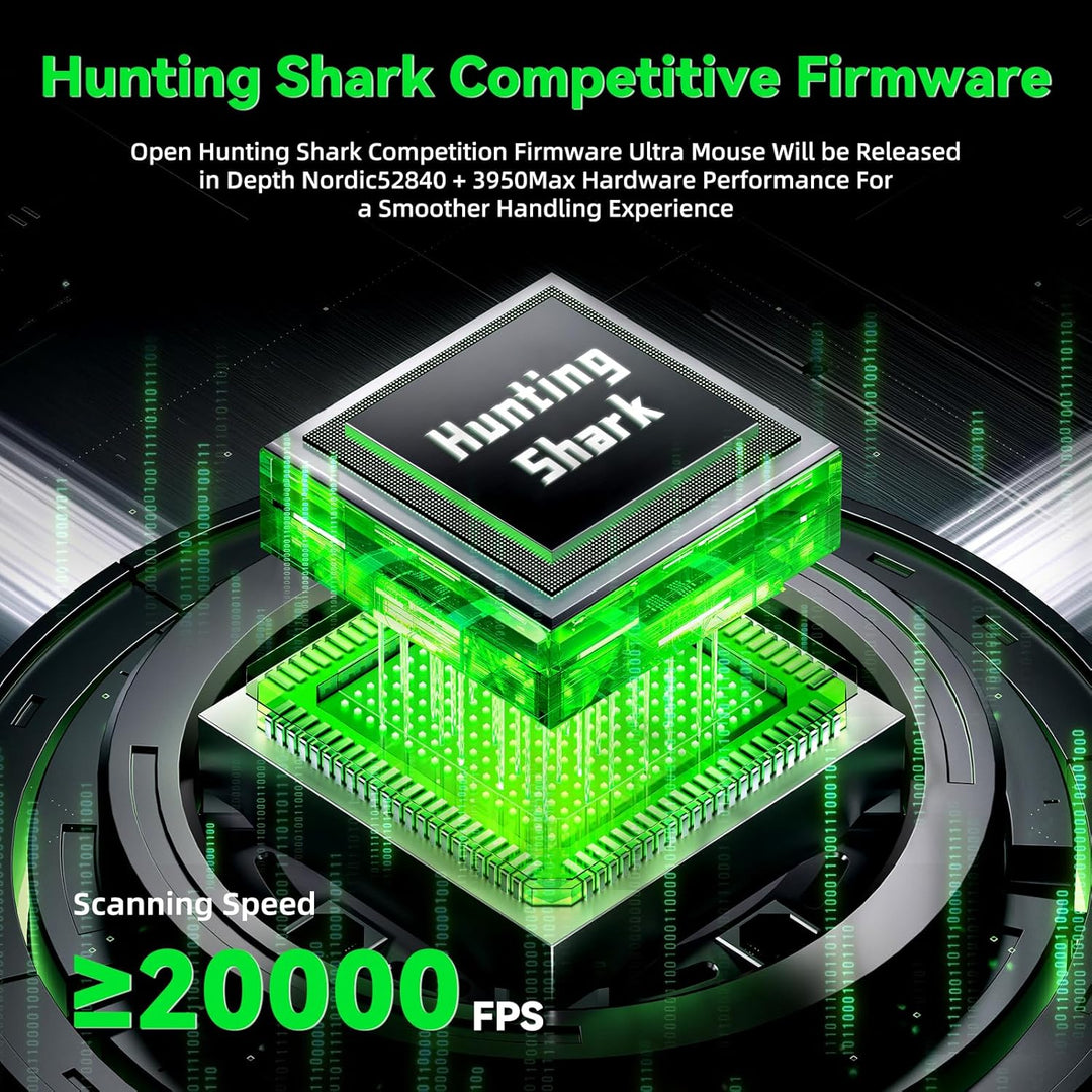 ATTACK SHARK V5 Kabellose Gaming Maus 53g, 20000 FPS, Optische Schalter, PAW3950MAX 42K DPI Sensor,