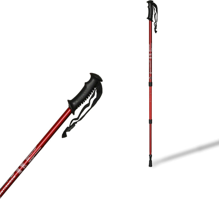 Ausziehbarer Trekkingstock aus Aluminium für Aufsätze, Farbe Rot (545)