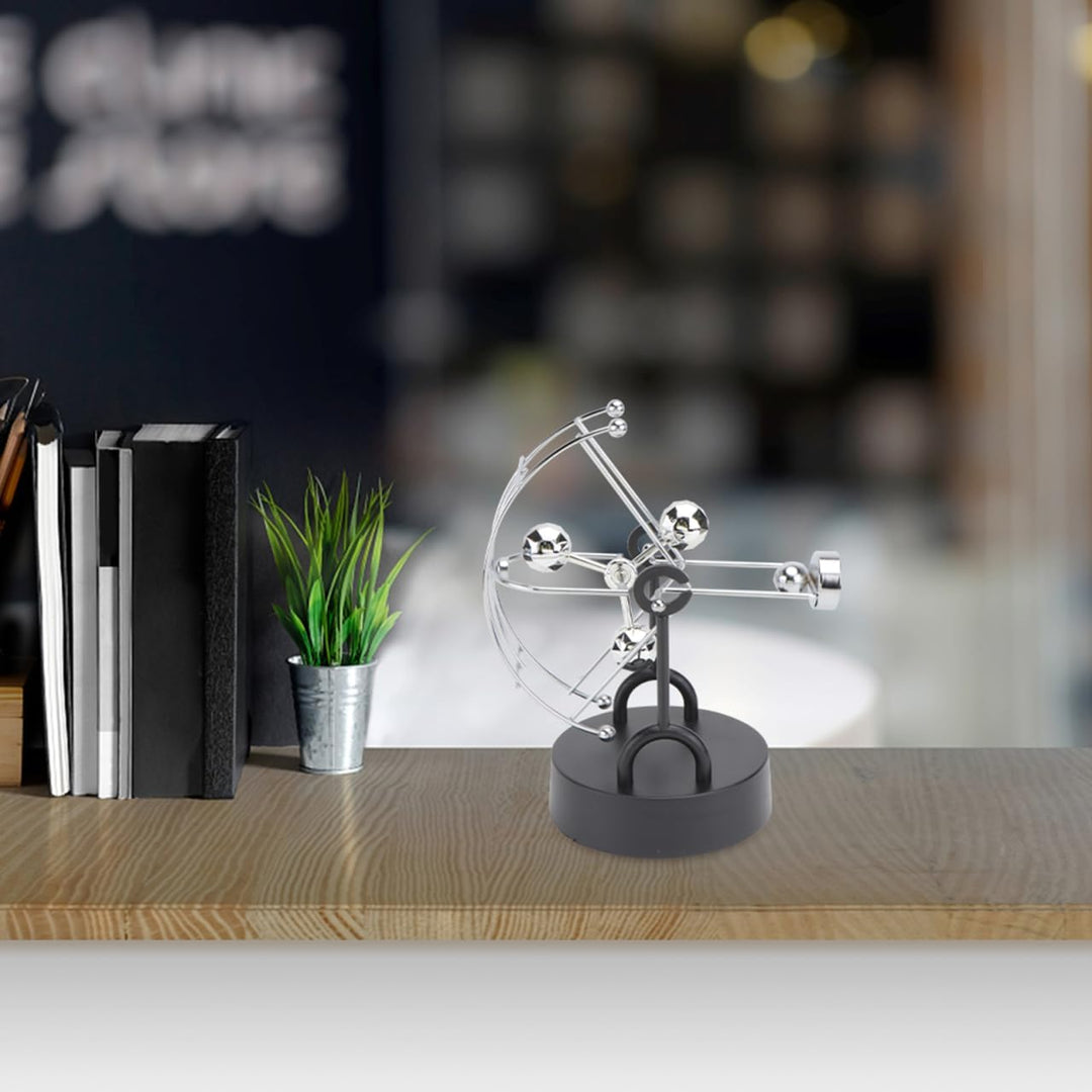 VICASKY Perpetuum Mobile Schreibtischspielzeug Silber Elektronisches Newton Pendel Bürodekoration Ph