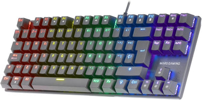 MARSGAMING Gaming MK80 Schwarz, Mechanische Tastatur TKL FRGB, Antighosting, Switch Mechanischer Bla