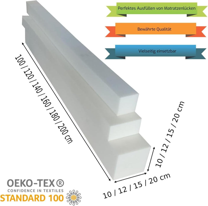 Matratzenverlängerung ,Schaumstoff zuschnitt nach mass, Matratzenkeil, Bett Lückenfüller, Matratzena
