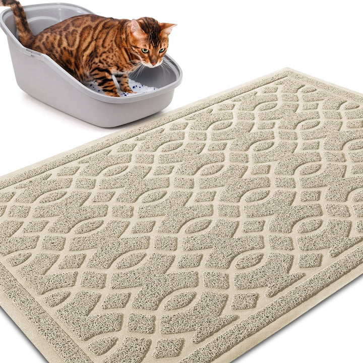 Yimobra Katzenstreu Matte, 90 x 60 cm, Wasserdichte Katzenklomatte Rutschfest Katzenklo Unterleger M