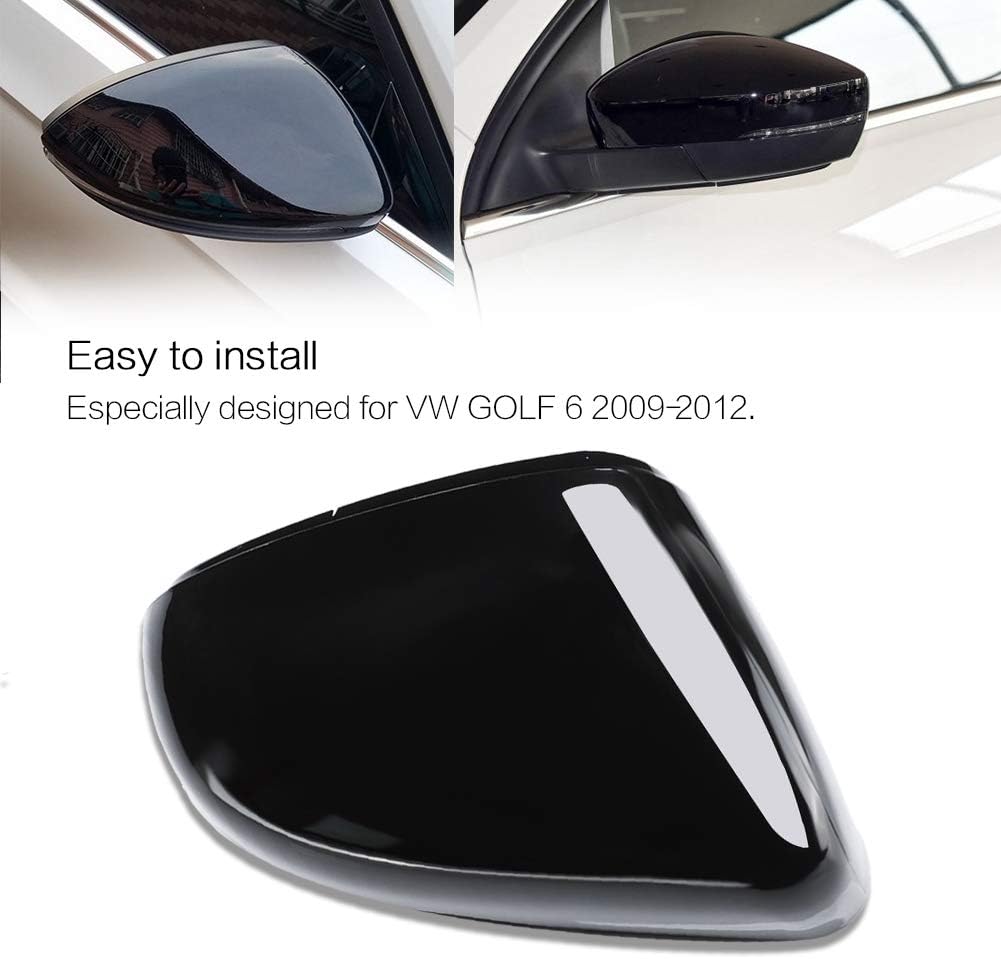 Automobile Rückspiegelschale, ABS schwarze Auto rechte Rückspiegelschale für Golf Spiegelkappe 6 Gol