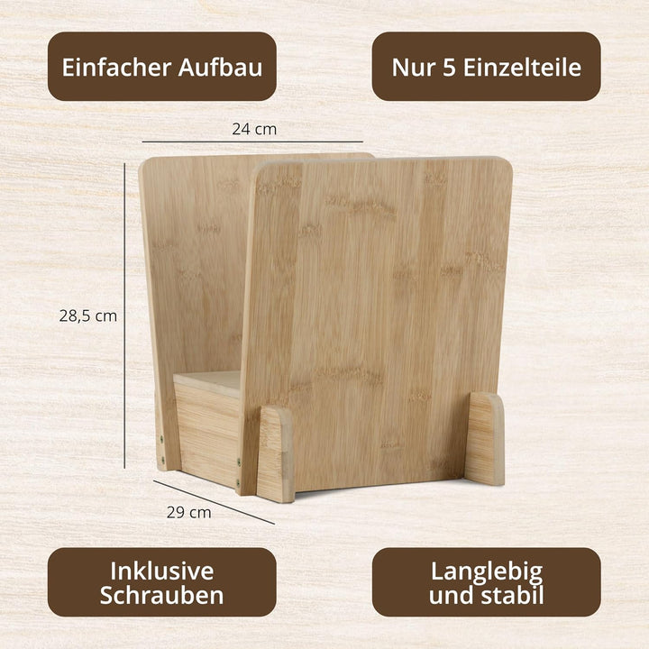 Stagecaptain LPSB-40 Bambus LP-Ständer Regal - Aufbewahrungs-Box für Vinyl-Schallplatten und mehr -