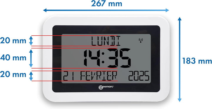 Digitale Uhr und ewiger Kalender – Die Viso 10 von Geemarc mit automatischer Zeiteinstellung und gro