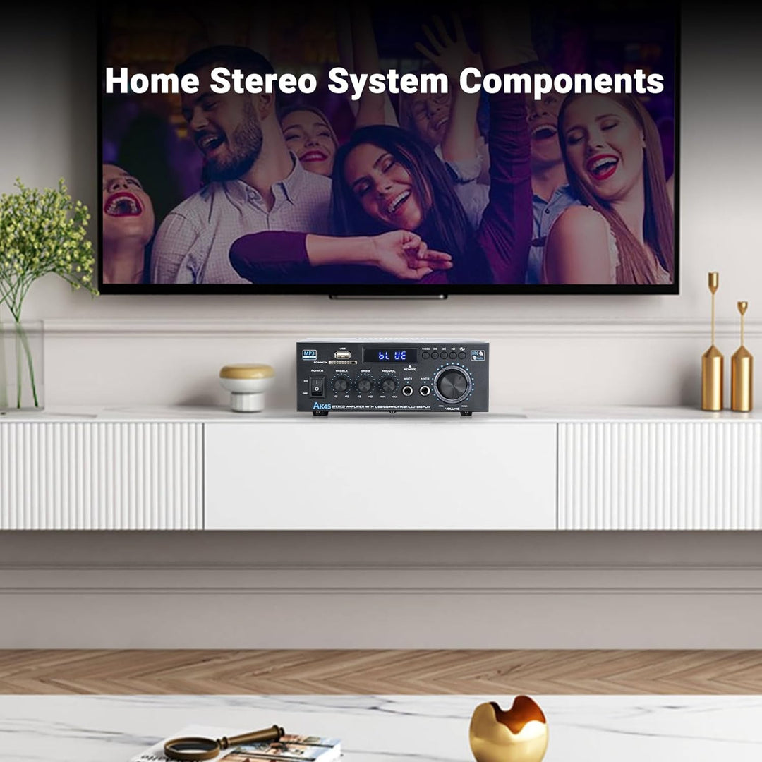 Bluetooth-Stereo-Receiver und Heim-Audioverstärker, 300 W x 2, 2-Kanal für Heimkino- und Regallautsp