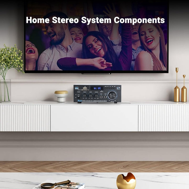 Bluetooth-Stereo-Receiver und Heim-Audioverstärker, 300 W x 2, 2-Kanal für Heimkino- und Regallautsp