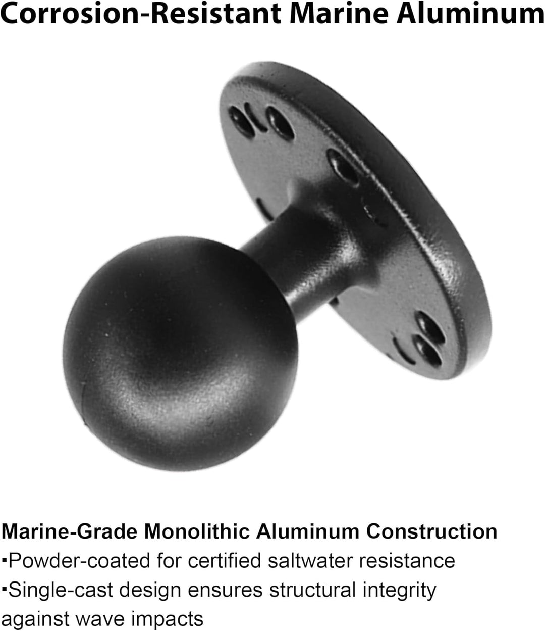 1,5 Zoll/C-Grösse / 38mm Kugelhalterung aus Aluminiumgusslegierung, AMPS-Loch-Rundplattenbasis, Komp