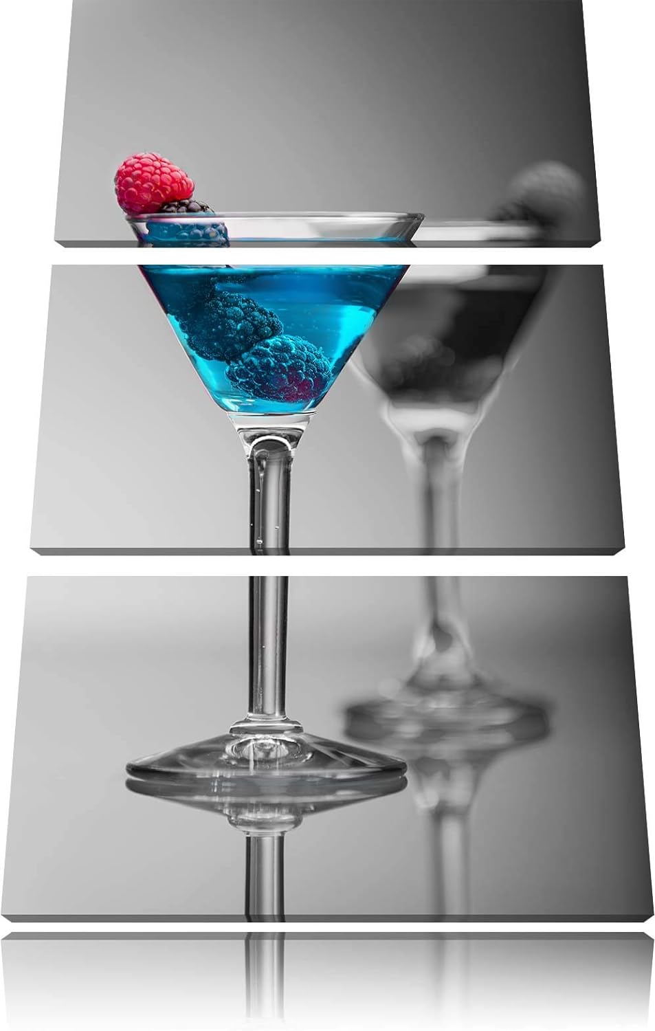 Pixxprint Leckere frische Cocktails als Leinwandbild | Grösse: 3 Teilig (120x80) | Wandbild| Kunstdr