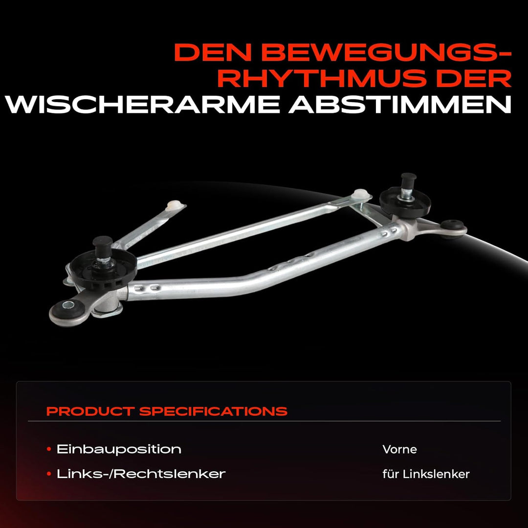 Frankberg 1x Scheibenwischer Wischergestänge Scheibenwischergestänge ohne Motor für Linkslenker Vorn