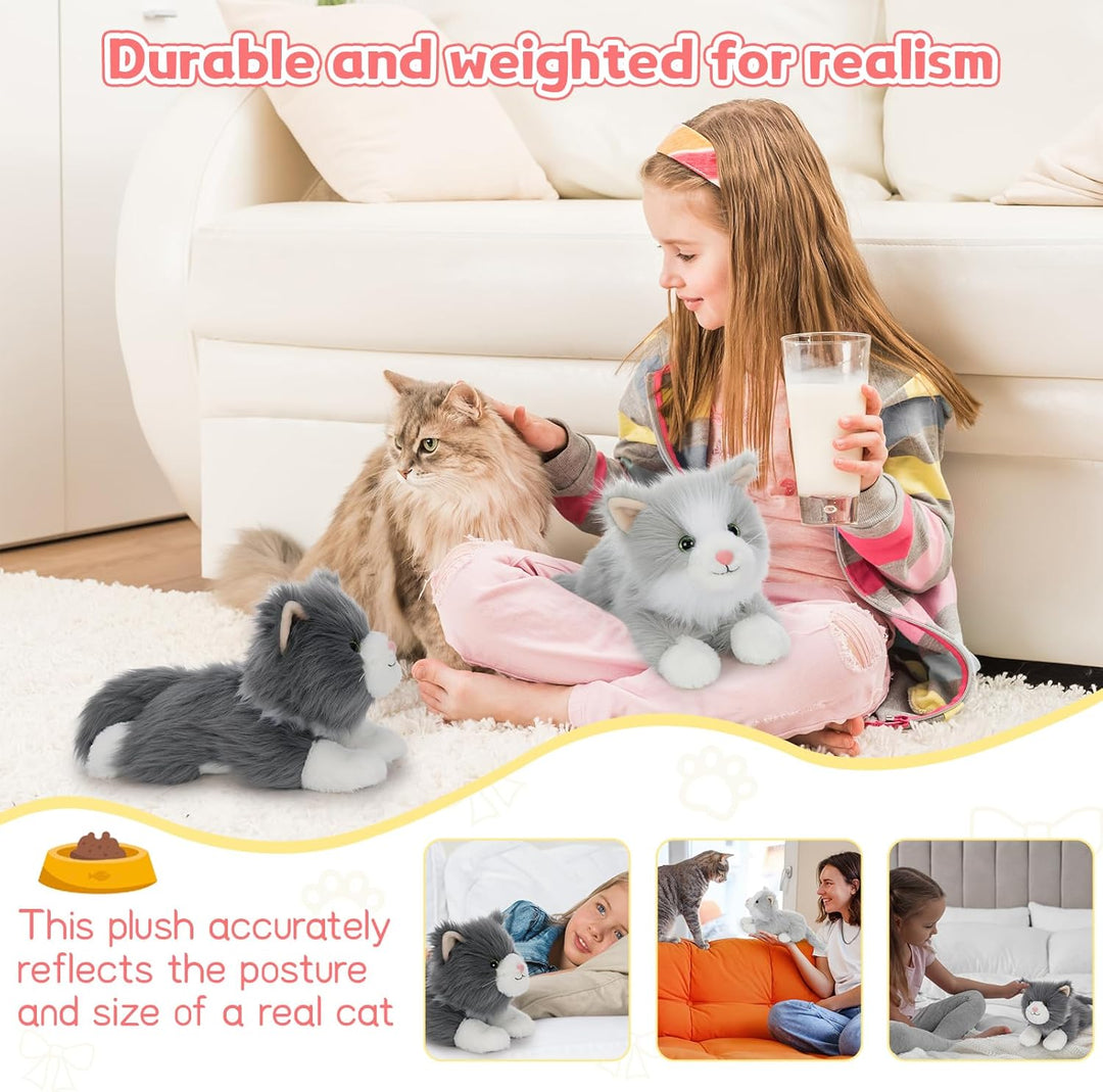 MorisMos süss 2 stücke Katze Kuscheltier Set, weich Kawaii 45cm Plüschkatze,deko Puppe Katze stoffti
