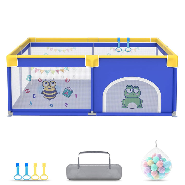 Froadp Laufgitter Baby Laufstall Playpen, Kinderlaufstall mit Tür,Oxford Sicherheitsspielplatz Schut