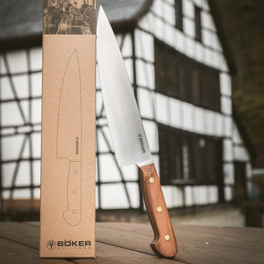 BÖKER SOLINGEN® Cottage-Craft - handgefertigtes Carbonstahl Chefmesser Solingen - extra scharfes Küc