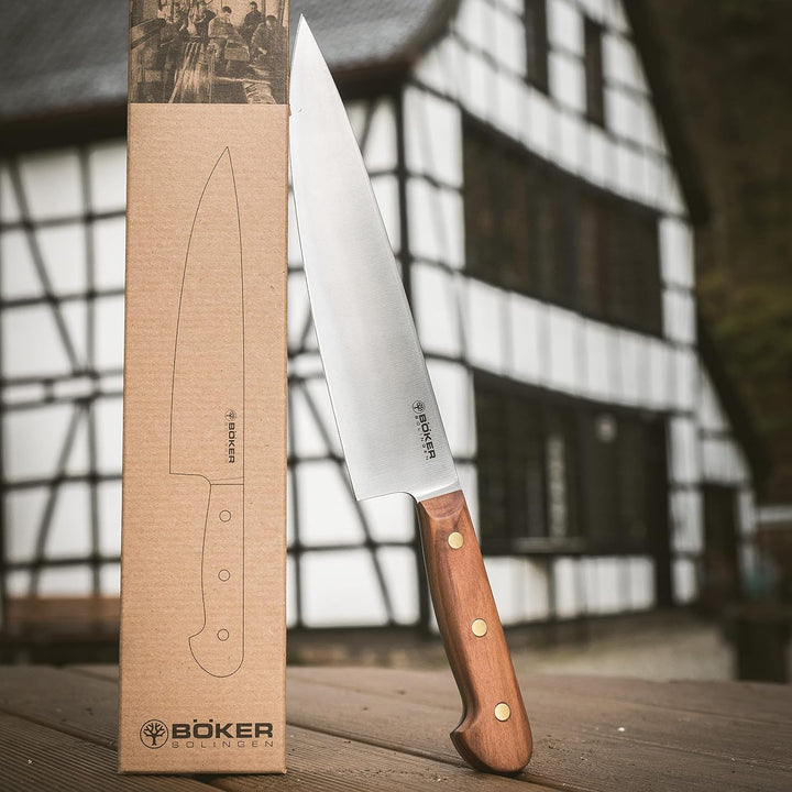 BÖKER SOLINGEN® Cottage-Craft - handgefertigtes Carbonstahl Chefmesser Solingen - extra scharfes Küc