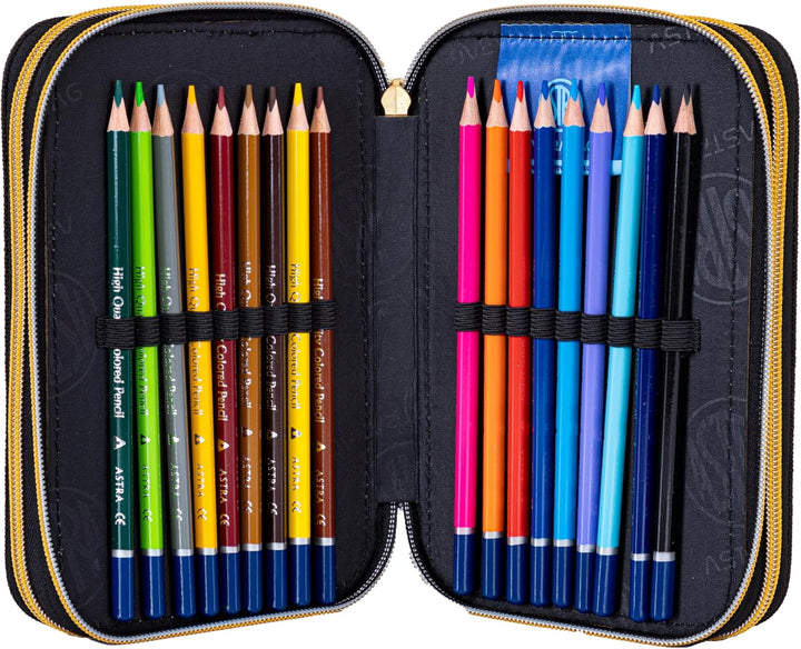 Goldkids - Federmäppchen 3 Fächer - Mäppchen für Mädchen und Jungen - Federmappe 3-Fach Federtasche