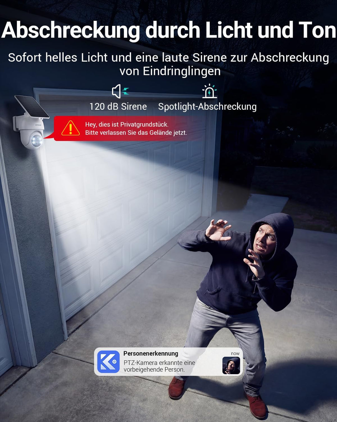 ANSQUE Überwachungskamera Aussen Solar Akku, 4er Set mit AnsqueBase, Ohne Abonnement, 32GB Lokalspei
