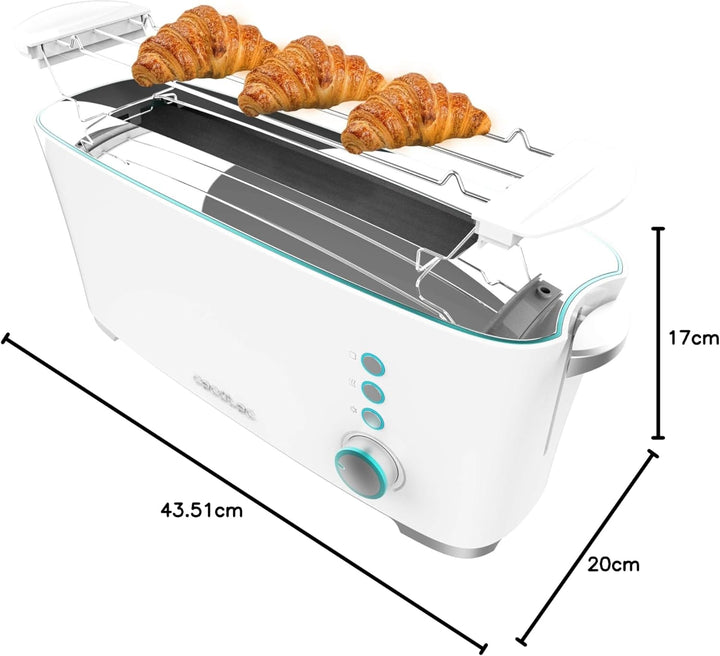 Cecotec Toaster Toast&Taste Extra W, 1000W, Doppelter XL-Schlitz für dicke Brotscheiben, Selbstzentr
