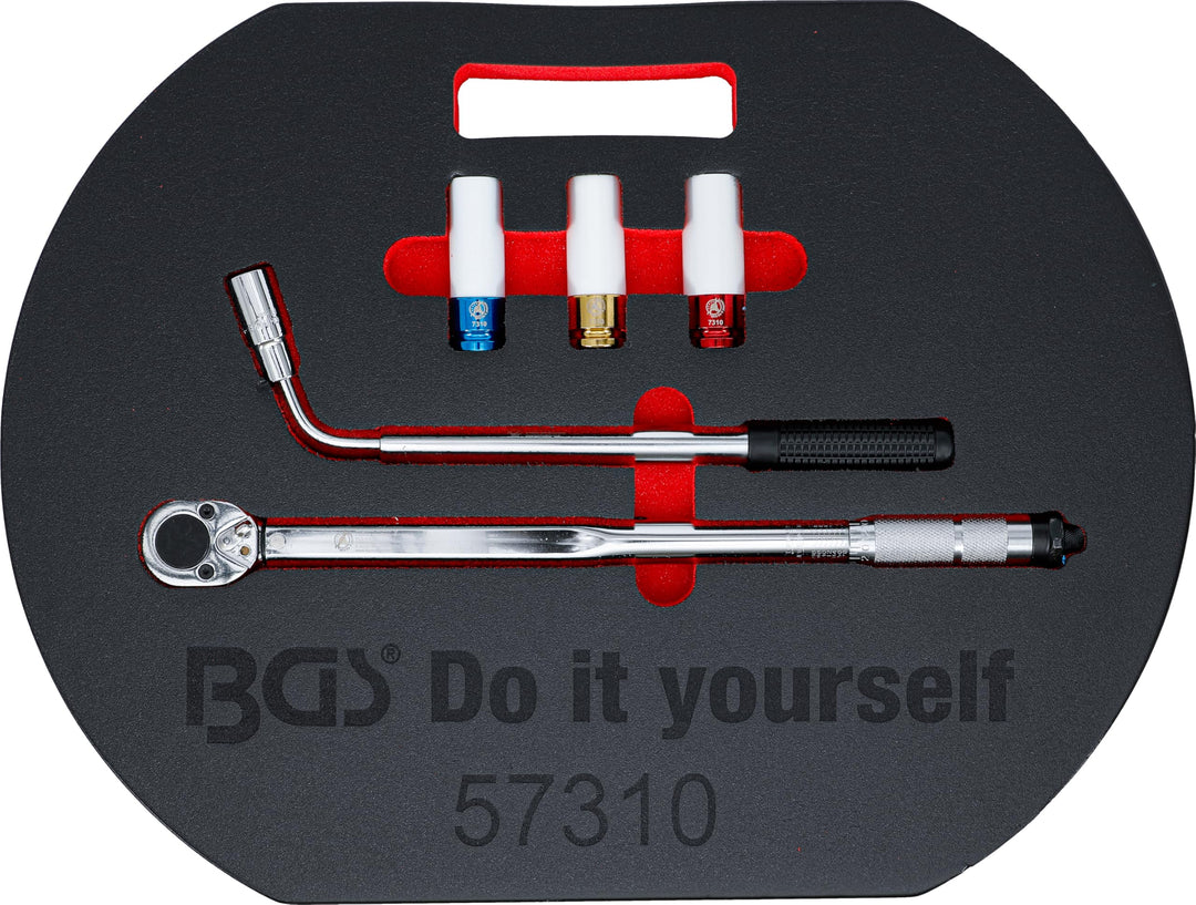 BGS Do it yourself 57310 | Radwechsel-Service-Satz | 5-tlg. | Drehmomentschlüssel | Radmutternschlüs