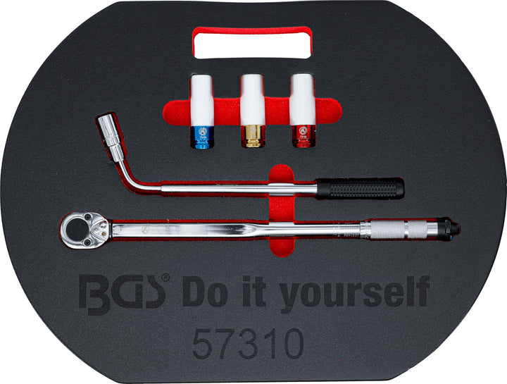 BGS Do it yourself 57310 | Radwechsel-Service-Satz | 5-tlg. | Drehmomentschlüssel | Radmutternschlüs
