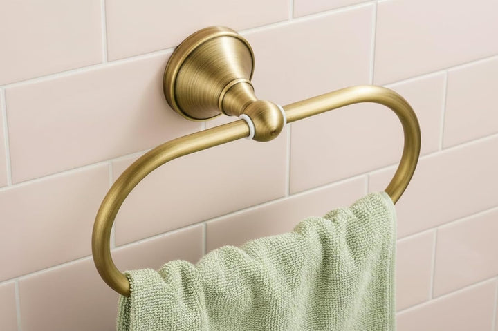 Flybath Ovaler Handtuchring Antiquität Messing Kleiderbügel Handtuchhalter für Badezimmer Küchenacce