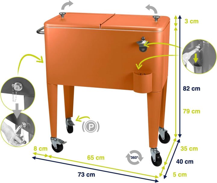 Kailua Cooler - Kühlbox, Kühlwagen, Getränkekühler Orange, Orange