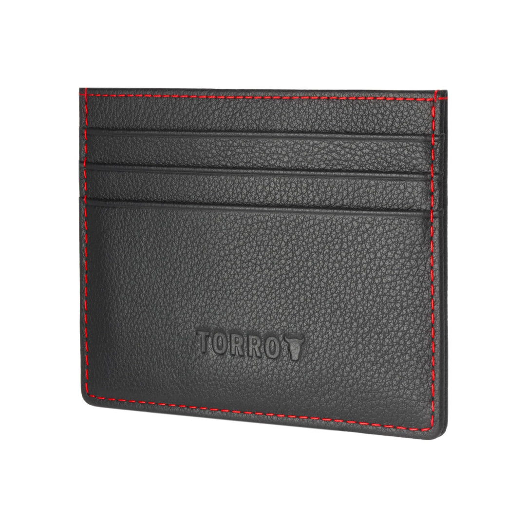 TORRO Kartenhalter- Kreditkartenhalter aus echtem Leder, Slim Wallet, kompatibel mit kontaktlosen Tr