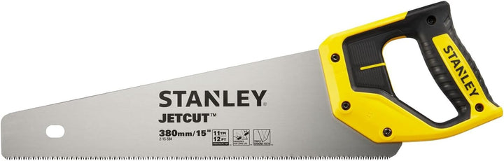 Stanley JetCut Handsäge (fein, 380 mm Länge, 11 Zähne/Inch, Bi-Material, Hardpoint-Verzahnung, 45°/9