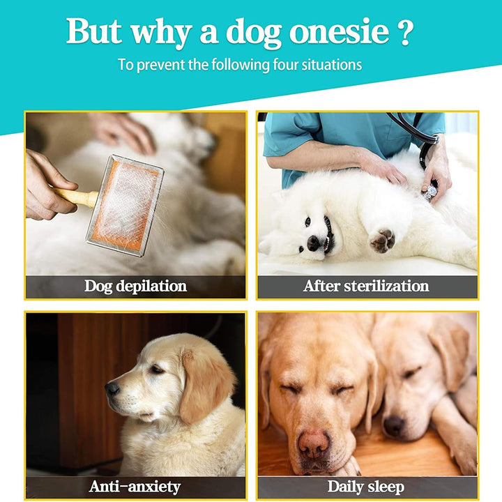 Yeapeeto Einteiler für Hunde, zur Erholung, für grosse und mittelgrosse Hunde, Schlafanzug, Ganzkörp