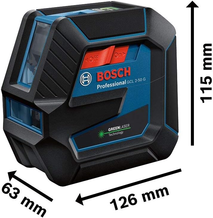 Bosch Professional Kreuzlinienlaser GCL 2-50 G (grüner Laser, Innenbereich, Halterung RM 10, Deckenk